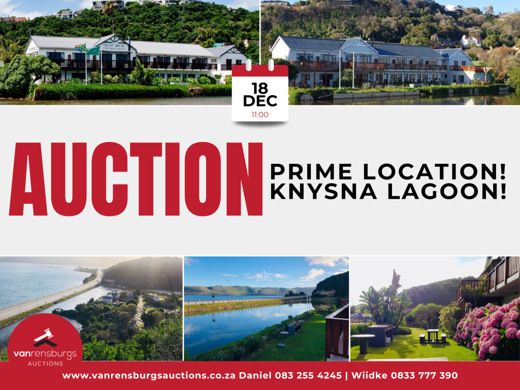 AUCTION – PRIME PROPERTY ON THE LAGOON IN KNYSNA | Van Rensburgs Auctions